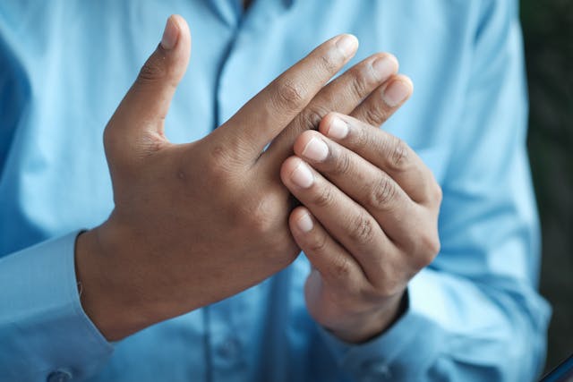 Patient receiving compassionate healthcare during medical visit