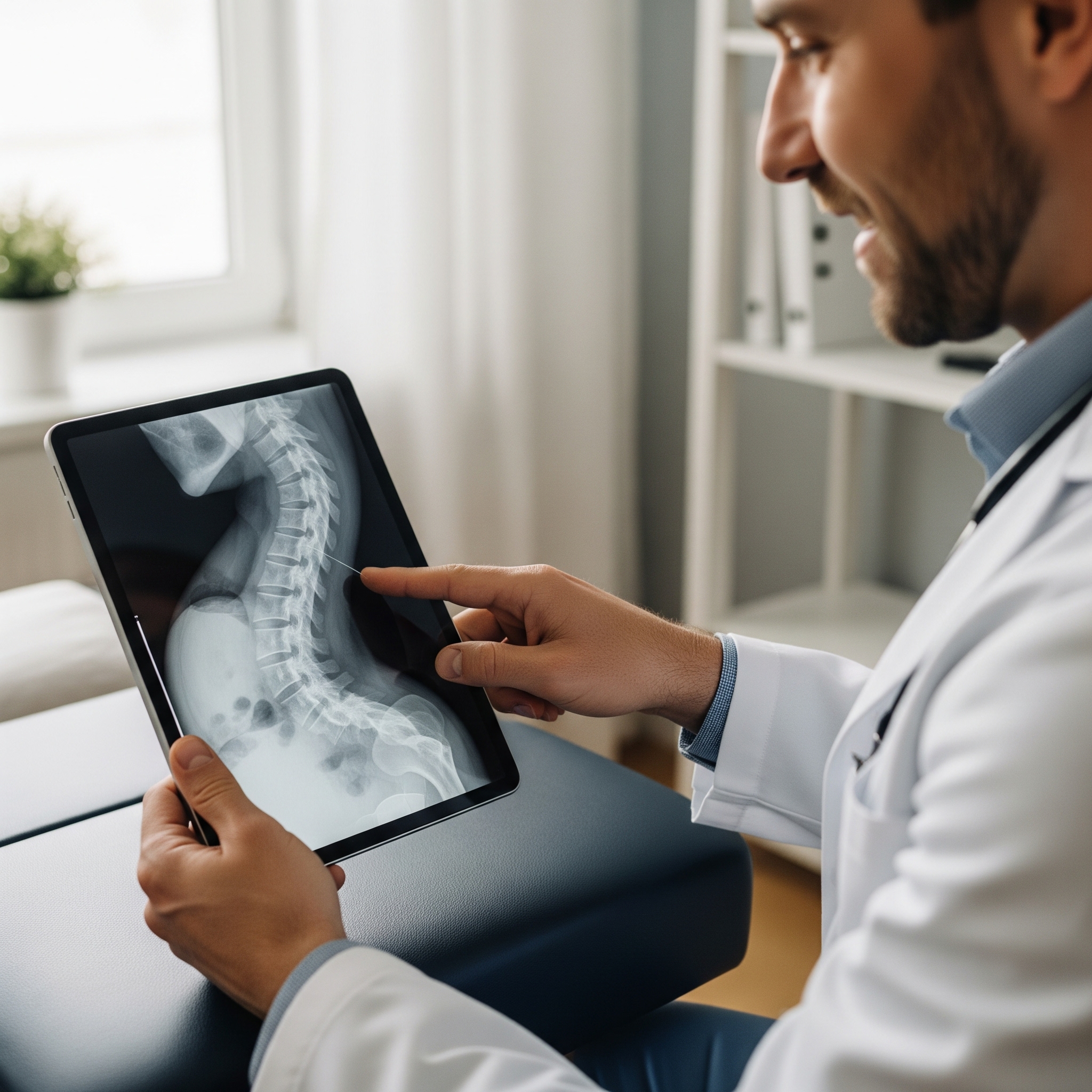 Patient receiving compassionate healthcare during medical visit