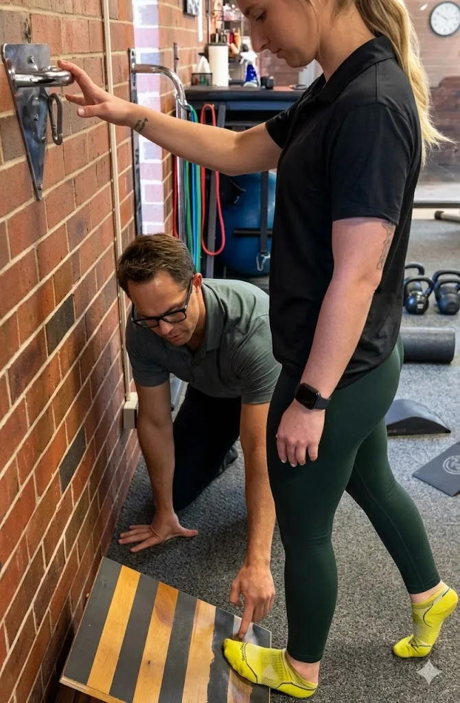 A ChiroFit clinician guiding a patient through a movement exercise