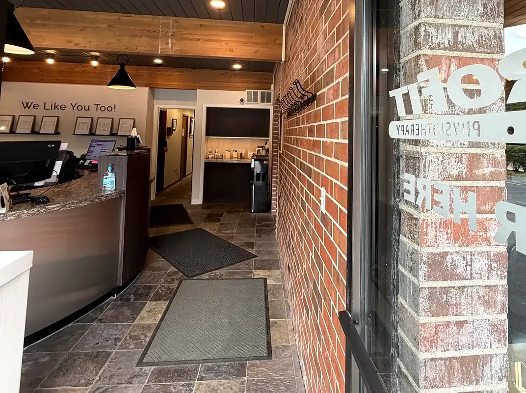 The ChiroFit front desk seen from the entrance door
