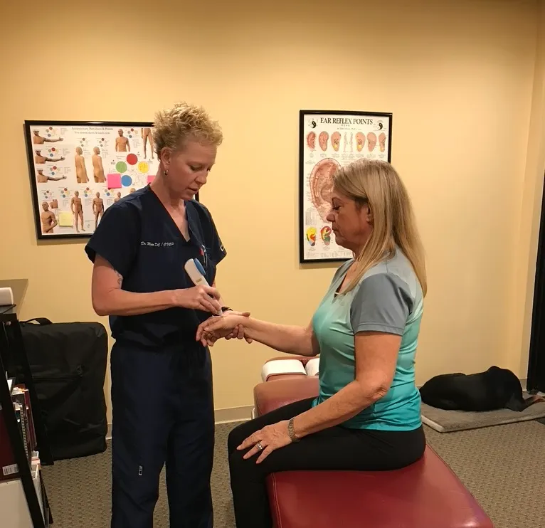 Healthcare professional consulting with patient