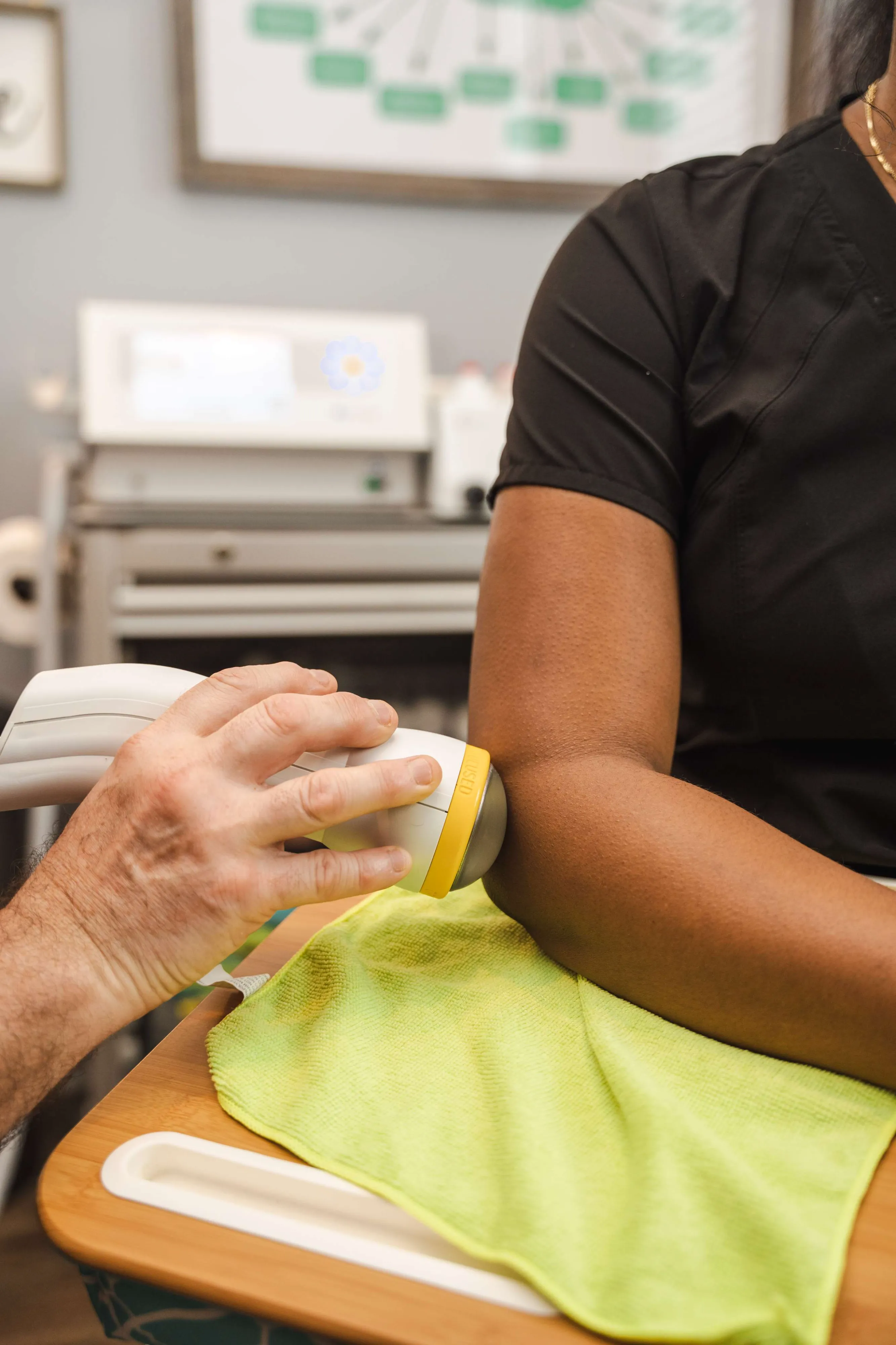 Healthcare professional consulting with patient